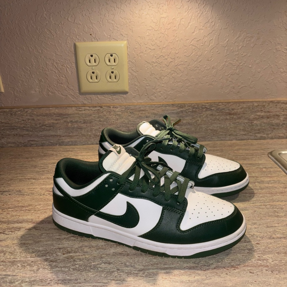 Nike Green and White Dunk Low